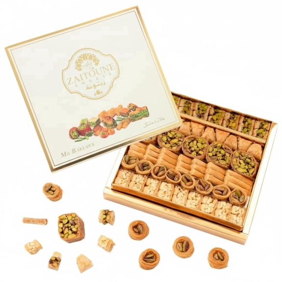 Zaitoune Mixed Cashew & Pistachio Baklava Gift Box, 500g