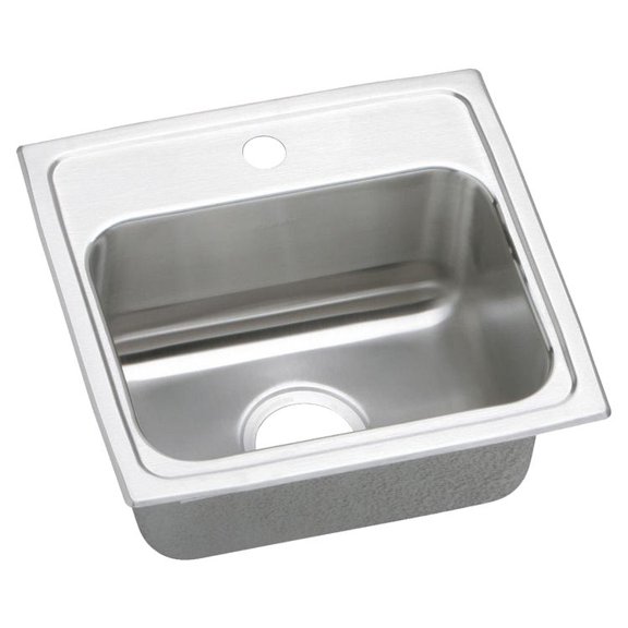 Elkay LRADQ1716601 Lustertone Classic 17 x 16 x 6 Single Bowl Drop-in ADA Sink w/ Quick-clip, 1 Hole, Stainless