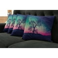 thumbnail image 2 of Ambesonne Space Throw Pillow Cover 4 Pack, Magic Night Sky Landscape, 18", Pink Aqua Dark Blue, 2 of 6