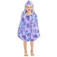 thumbnail image 7 of Toddler Hooded Beach Towel 24x50 Kids Bath Towels Soft Quick Dry for Swim Pool Boys Girls Watercolor Blue Purple Palm Leaves, 7 of 7