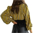 thumbnail image 4 of HAPIMO Women's Ombre Blouses Button Down Color Patchwork Lapel Collar Striped Splicing Tee Long Shirts for Women Teen Grils Fashion Clothes Yellow S, 4 of 8