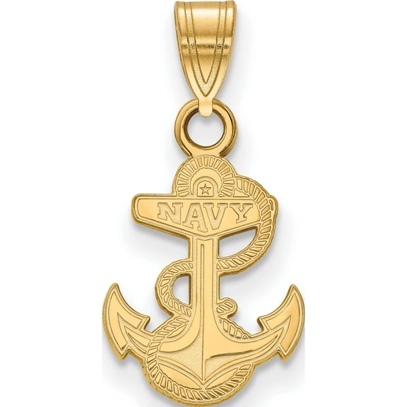 10K Yellow Gold 10Ky Logoart Navy Small Pendant (17 X 17) Made In United States 1y020usn