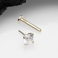 thumbnail image 3 of 14 Karat Gold OneFit Threadless Prong Set Gem Top Flat Back Stud Labret, 3 of 5