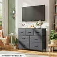 thumbnail image 4 of WLIVE Dresser TV Stand, Entertainment Center with Fabric Drawers, Media Console Table with Metal Frame and Wood Top for TV up to 45 inch, Chest of Drawers for Bedroom, Living Room, Light Grey, 4 of 9