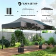thumbnail image 6 of Outsunny 10 x 20 ft Pop Up Canopy Tent, Heavy Duty UPF50+ Outdoor Portable Instant Canopy Shelter with Wheeled Carry Bag, Sandbags, Dark Gray, 6 of 9