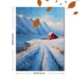 thumbnail image 3 of Red Cabin Winter Scenery Canvas Print, Snowy Landscape Wall Art for Living Room Bedroom Dining Room Office Cabin Home Decor, 3 of 8