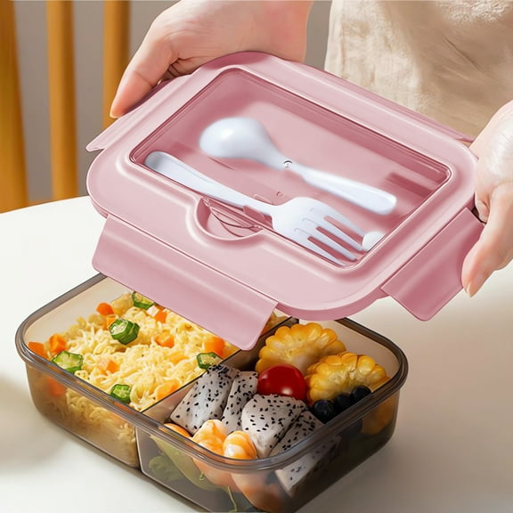 Hometravel Insulated Compartment Lunch Box, Leakproof Microwave Safe Food Container for Office, Portable Meal Prep Box with Dividers for Bento, Picnic, Daily Use