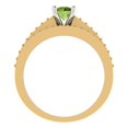thumbnail image 4 of Clara Pucci 14K Yellow/White Gold Round Cut 0.5Ct Natural Peridot Engagement Ring + Matching Band - Luxury Box Included, 4 of 7