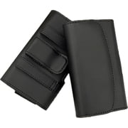 Horizontal Black leather case with rotating clip fits GreatCall Lively Flip Phone