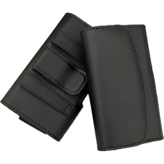 Horizontal Black leather case with belt clip compatible with Kazuna Etalk MyFlix Flip Phone