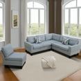 thumbnail image 2 of Aukfa 6-Seater L Shaped Sectional Sofa Modular Couch for Living Room, 2Pillows, Flannel, Light Gray, 2 of 10