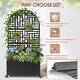 thumbnail image 3 of Zimtown 71'' Outside Raised Garden Bed with Drainage Holes, Free-Standing,for Vine Climbing Plants and Flowers, Black & Arch, 3 of 12
