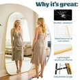 thumbnail image 4 of Antok 81"x41" Wavy Full-Length Mirror with Stand - Elegant Floor Mirror, Shatterproof, Freestanding/Wall Mount, for Bedroom, Dressing Room, Reinforced Gold Frame, 4 of 8