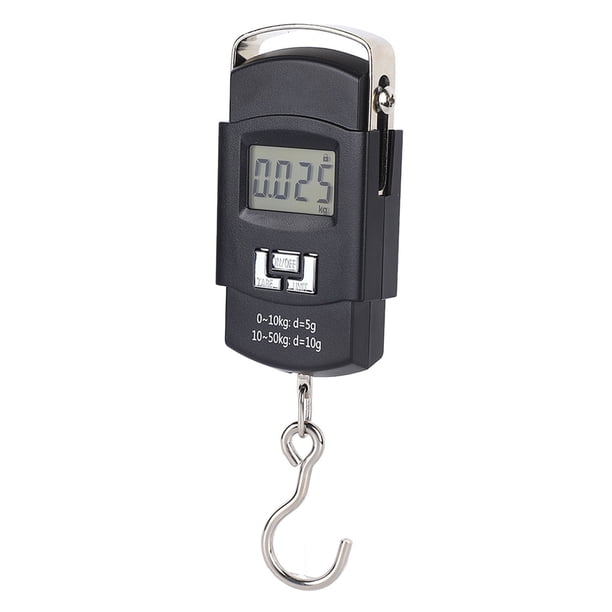 Báscula de gancho para colgar con pantalla LCD, báscula digital portátil de 50 kg para peces con mango cómodo