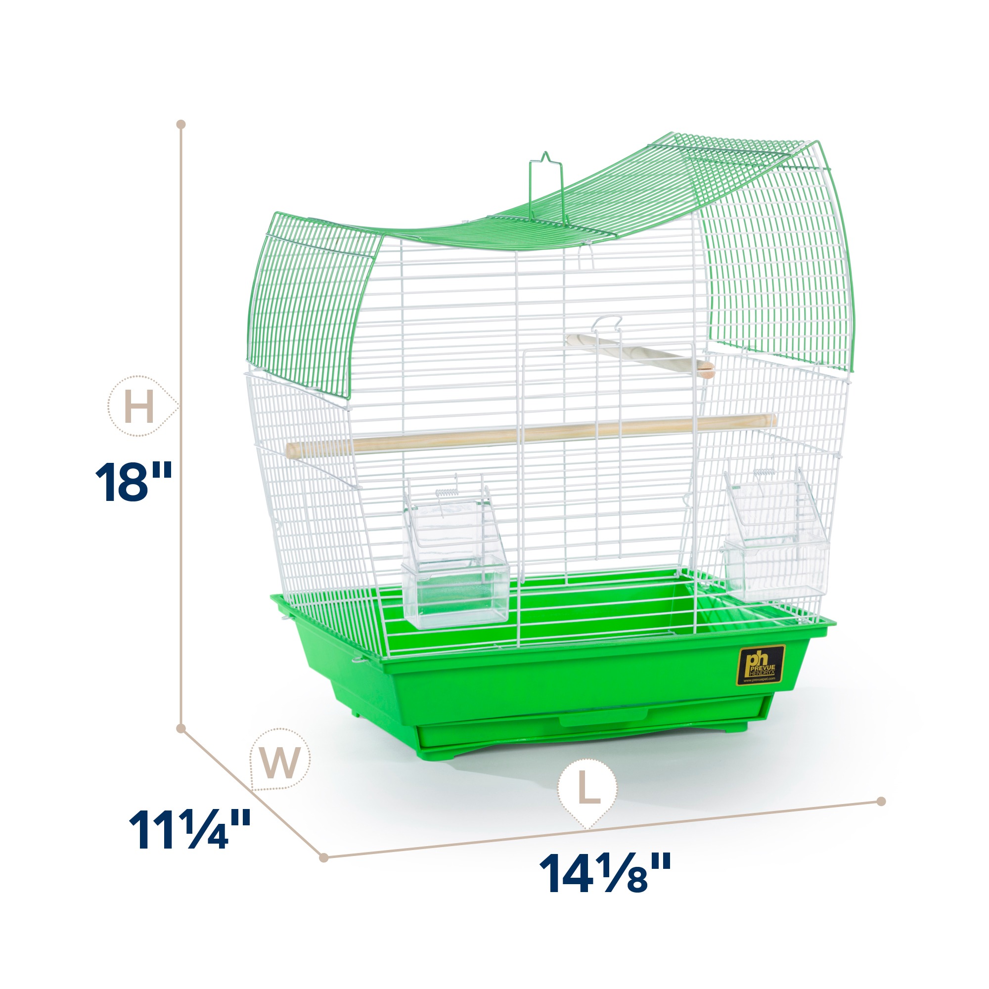 Prevue Pet Products Southbeach Green/White Wave Top Bird Cage SP50081