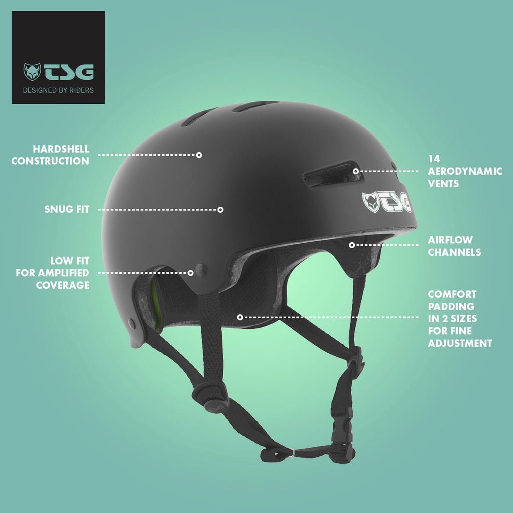 TSG Evolution Multi-Color Skate Bike Helmet, ABS Hardshell, Snug Fit,Low Fit