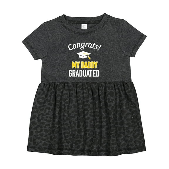 Inktastic Congrats My Daddy Graduated with Cap Girls Baby Dress