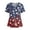 Dark Blue, variant on Nursing Scrubs Top for Women - 4th of July Heart & Fireworks Print V-Neck Uniform with Pockets, USA 250th Anniversary Stretchy Short Sleeve Tunic Navy XXL