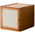 thumbnail image 3 of GIATUEE Solid Wood Stacking Cabinet with Doors - Large Capacity Storage Organizer for Clothing, Bedding & Home | Dust-Proof, Mildew-Proof & Easy to Assemble, Brown, 3 of 9