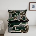 thumbnail image 5 of Manfei Cute Rabbit Full Size Comforter Sets,Rustic Camo Print Bedding Comforter Set,Green,Black Reversible,3pcs,1 Comforter and 2 Pillowcases, 5 of 7
