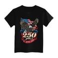 thumbnail image 4 of Karoyedx Girls T-Shirts Boys Girls 4th of July Shirt Cotton Kids Red White and Blue USA American Flag Shirt Comfortable Patriotic Tops Black Size,13-14 Years, 4 of 5