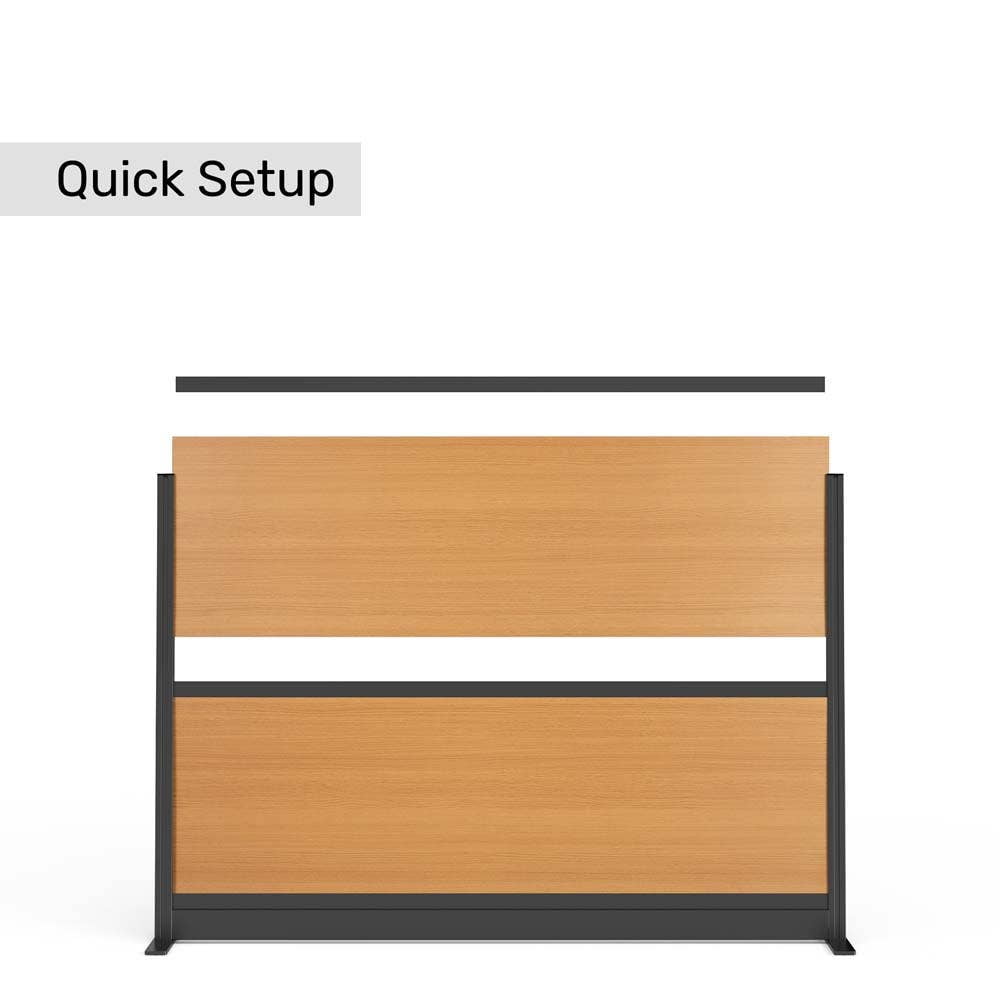 Luxor Beechwood Modular Wall Room Divider System - 70" W x 48" H, Freestanding