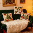 thumbnail image 5 of Cinvoph 18"x18" 3pcs Embroidered Christmas Throw Pillow Covers Linen Festive Xmas New Year Holiday Decorative Pillow Cases for Couch Sofa Bed Chair Living Room Winter Home Decoration, 5 of 7