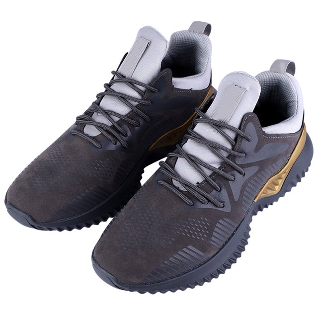 Zapatos al aire libre para hombres Primavera Transpirable Deportes de moda Zapatos casuales para correr (gris oscuro 43)