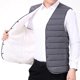 thumbnail image 5 of Chaleco de invierno para padre, ropa de abrigo acolchada de felpa lisa de un solo pecho, sin mangas, a prueba de frío, chaleco de algodón de talla grande para exteriores, 5 of 5