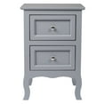 thumbnail image 2 of UBesGoo 2pcs White Nightstand with 2 Drawer, Farmhouse Cute Bed Side Table for Small Spaces, Gray, 2 of 11