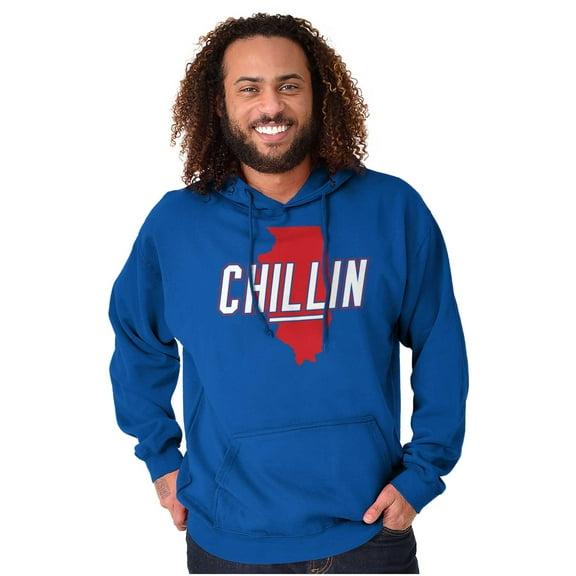 Chilin in Illinois Funny State Shape Unisex Plus Fleece Graphic Hoodie Brisco Brands 2X