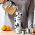 thumbnail image 4 of 20 Oz Butterfly and Leaves Pattern Coffee Tumbler Double Wall Insulated Stainless Steel Water Bottle | Metal Reusable Thermoses Flask with Cup Cap | Leak & Sweat Proof with Anti-Dust Lid, 4 of 7