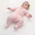 thumbnail image 6 of The Peanutshell Sleep n Play Footed Baby Pajamas Sleepwear Set, 0-3 Months, Pink Floral, 3-Pack, 6 of 6