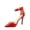 Red Patent, variant on Young-8 Women's Pointy Toe Ankle Strap Zipper Stiletto Pumps Shoes ( Yellow, 7)