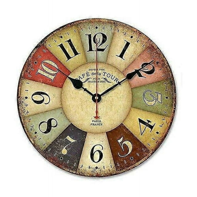 Horloge Murale Décorative Rétro Sans Cadre Autocollant Mural 3D Sans Échelle Moderne Rétro Salon Chambre