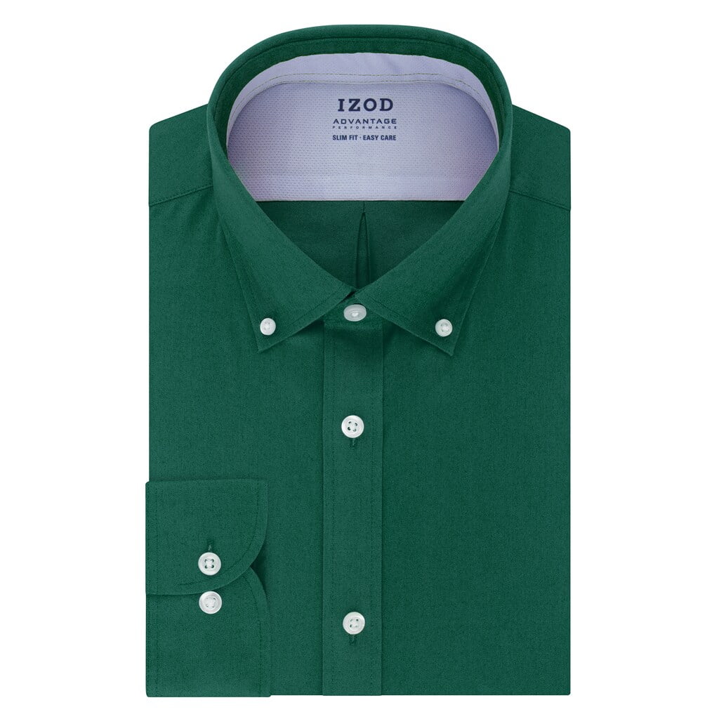 IZOD - Men's IZOD Advantage Performance Slim-Fit Button-Down Collar 