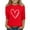 Red, variant on CCRFTGI Valentine's Day 3/4 Length Sleeve Girls Tops Size 7 Funny Love Heart Print T Shirts Trendy Crewneck Shirts Soft Fall Winter Tween Girls Clothes Watermelon Red 9-10Y