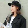 thumbnail image 3 of Dress Choice Women Vintage Newsboy Cabbie Peaked Beret Cap Solid Color Warm Visor Hat Flat Cap for Womens Girls, 3 of 8