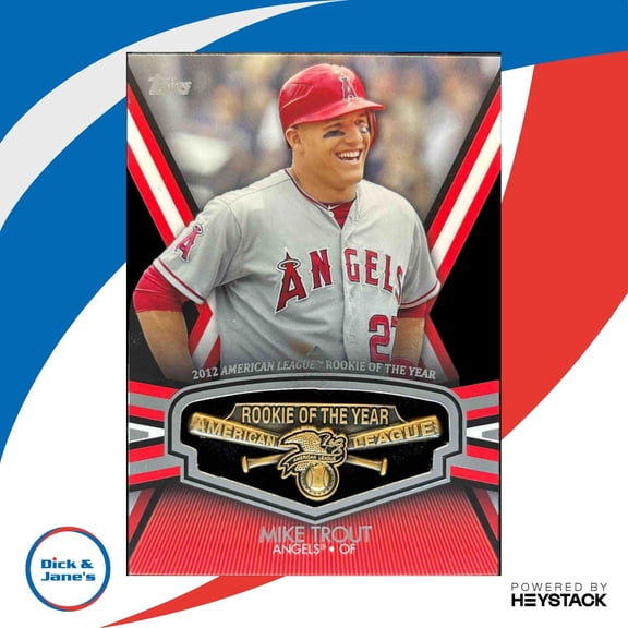 Los Angeles Angels Mike Trout ROY-MT Rookie Of The Year Award Winners Trophy Flagship Baseball Card Los Angeles Angels MLB Baseball Trading Card
