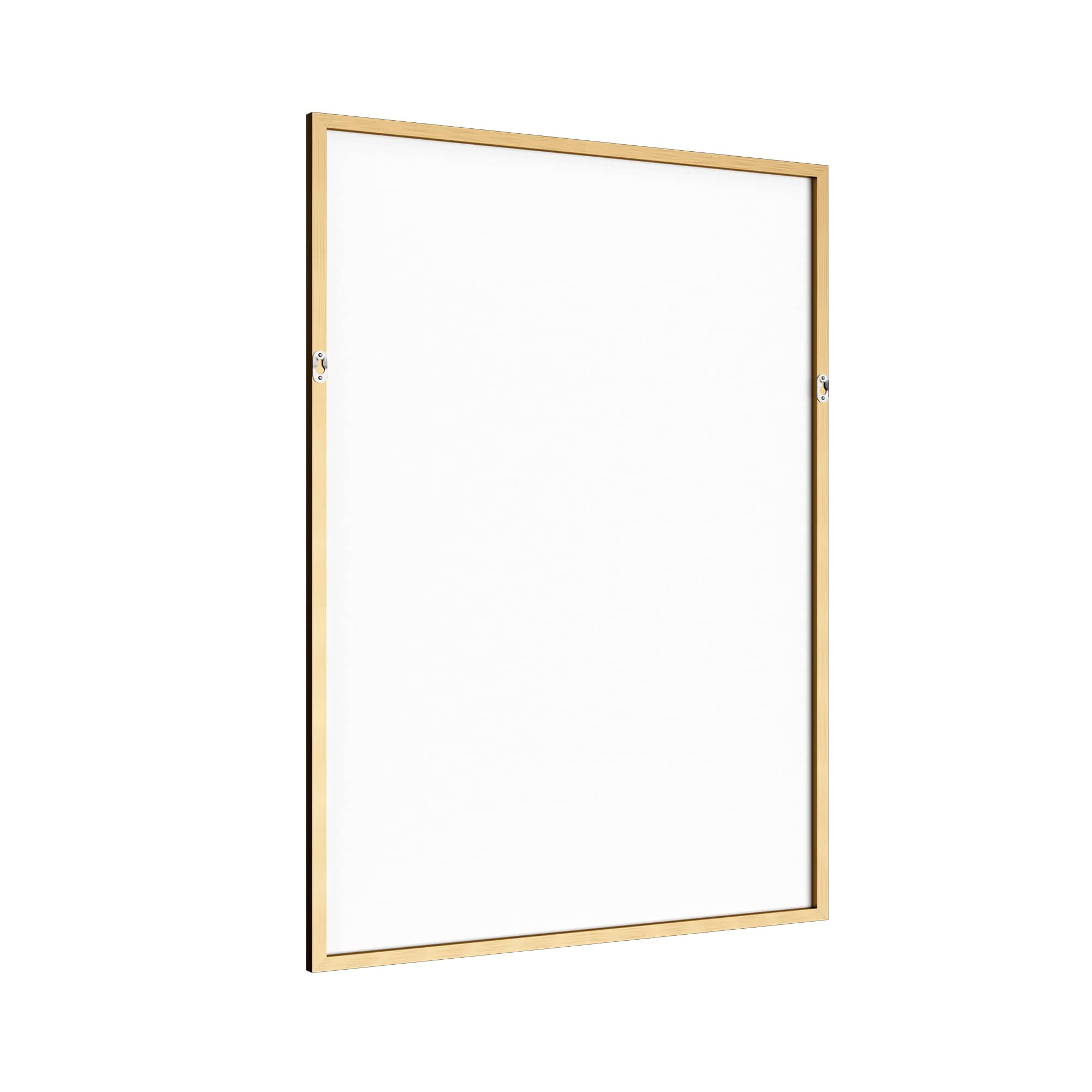 MAYEERTY 36"x24" Aluminum Alloy Rectangular Hanging Mirror, Mid-Century Bathroom Mirror, Gold