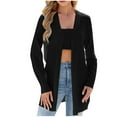 thumbnail image 3 of Bovxnpu Womens Cardigans Sweater Jacket, Lightweight Open Front Loose Cover Up Long Casual Beach Outfits with Pockets, Women's Spring Fashion New Casual Long-Sleeved Sweater Cardigan Coat L, 3 of 8