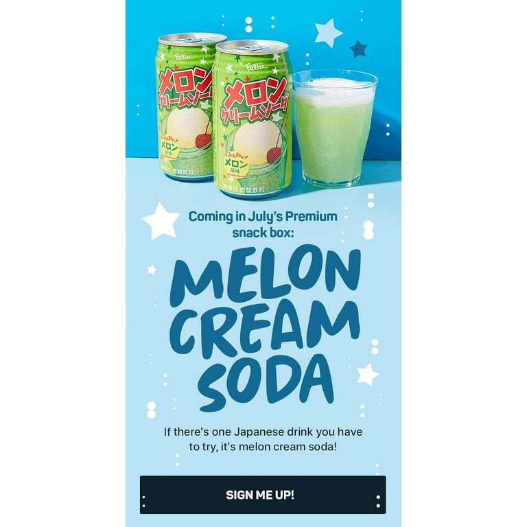 Felice Melon Cream Soda, Extremely Popular in Japan - 11.83 Fl Oz