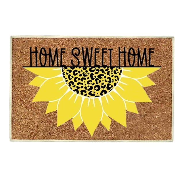 Funny Door Mat Welcome Home Doormat Home Sweet Home Sunflower Kitchen Rugs Non Slip Washable 16x24IN Summer Door Mats Spring Decor Home Gifts for Housewarming Outside Door Mats for Home Entry Floor