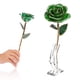 thumbnail image 3 of Forever Green Rose - Flor artificial real de 24 quilates con hojas y base para decoración artesanal, 3 of 12