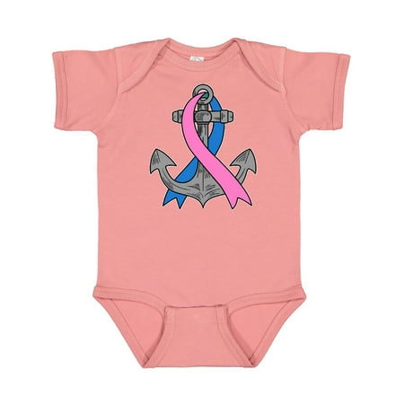 

Inktastic Thyroid Cancer Awareness Anchor with Teal Pink and Blue Ribbon Gift Baby Boy or Baby Girl Bodysuit