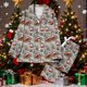 thumbnail image 1 of Puyaiuu Women 2 Piece Christmas Satin Pajama Set Cute Print Long Shirt Loose Shorts Matching Set Loungewear Gift, 1 of 7