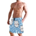 thumbnail image 6 of Cute Cat Faces Small Size Men's Quick Dry Beach Shorts with Mesh Lining, Lightweight, 6 of 8