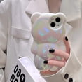 thumbnail image 5 of Butterfly Phone Case Compatible with iPhone 14 Pro Max, Luxury Glitter Cute 3D Hollow Clear Silver Electroplate Butterfly Phone Cover with Hold Stand, 5 of 6