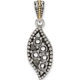 thumbnail image 4 of 14K/Silver Two-Tone Sterling Silver & 14K Five-Stone And Diamond Mother's Pendant Semi-Mount (19 X 9) Made In Thailand qmpd40/5, 4 of 5