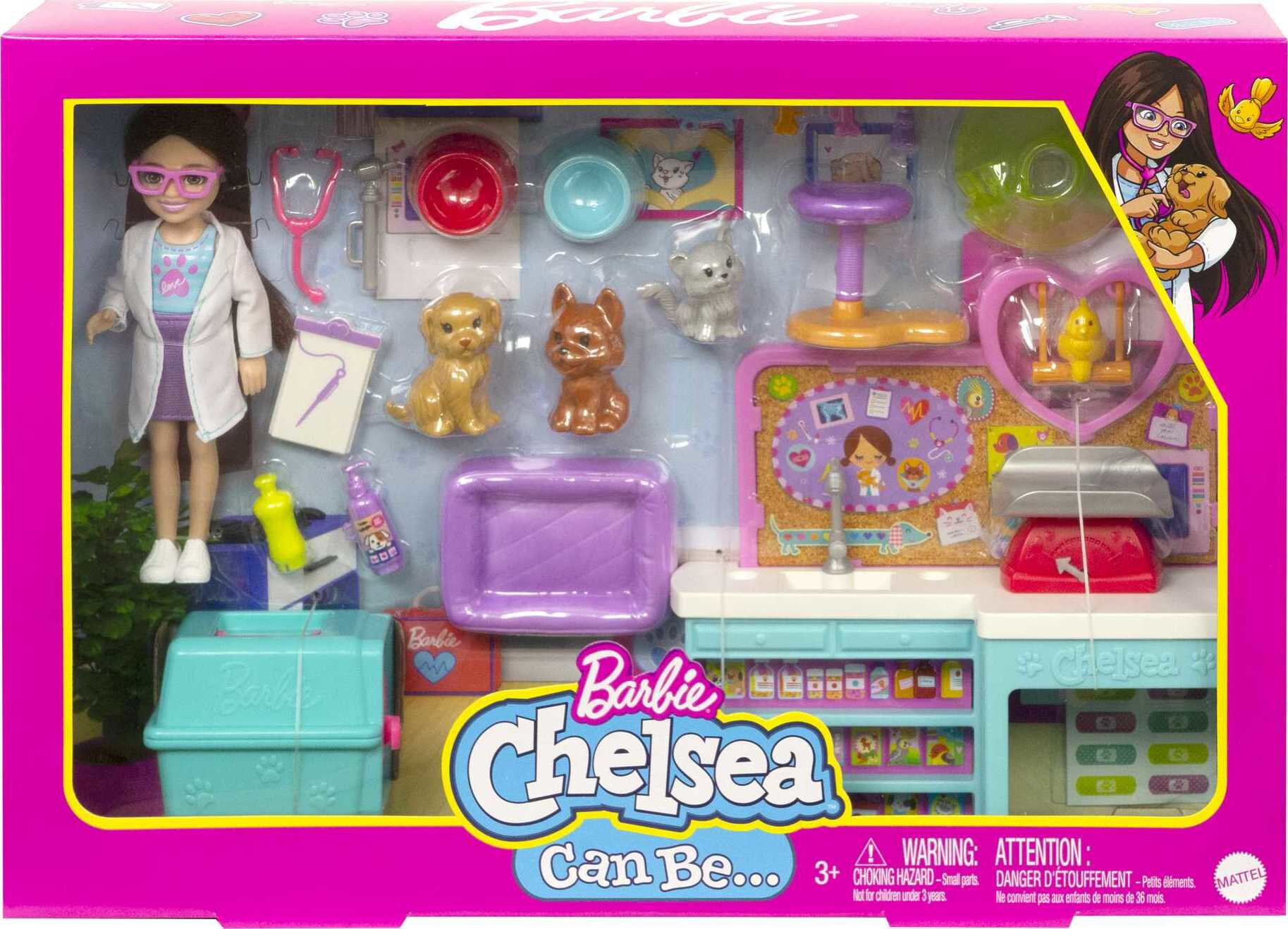Barbie Doll Chelsea Pet Vet Playset with Doll, 4 Animals and 18 Pieces - image 7 of 7